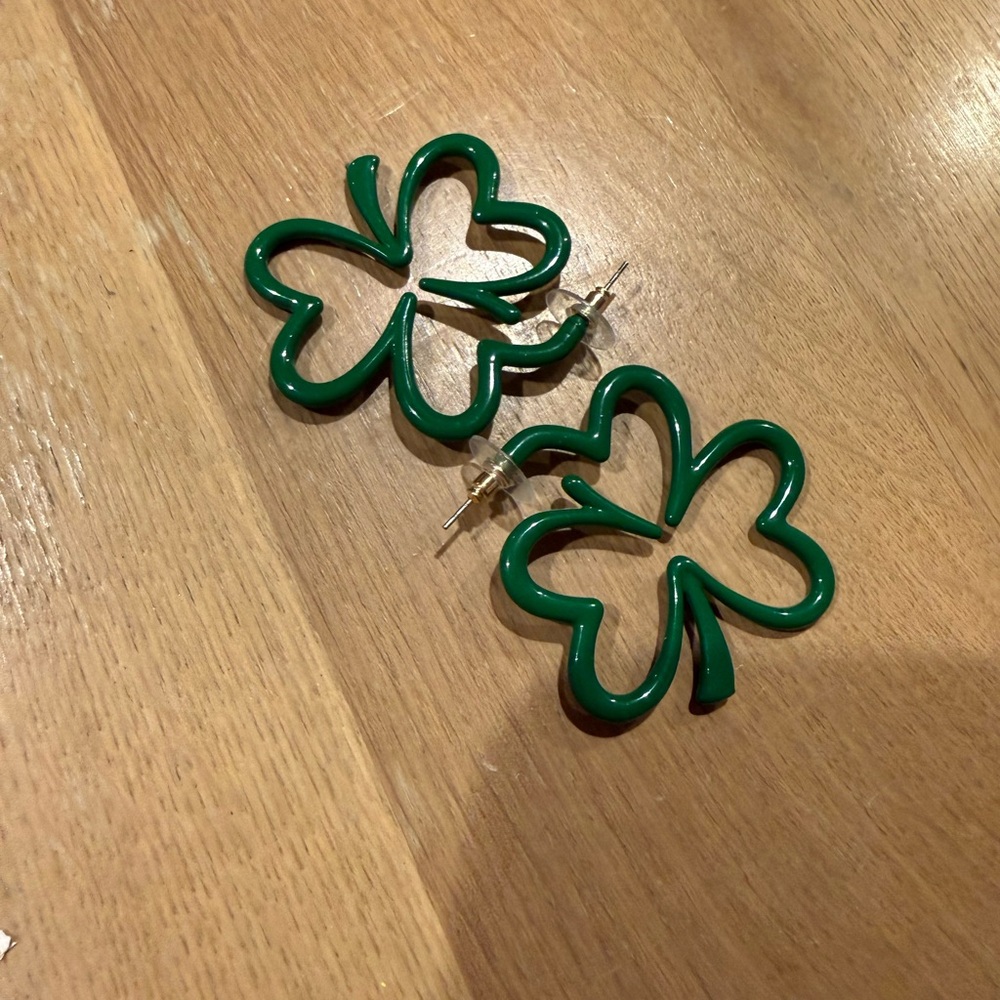 Green Shamrock Baublebar Earrings